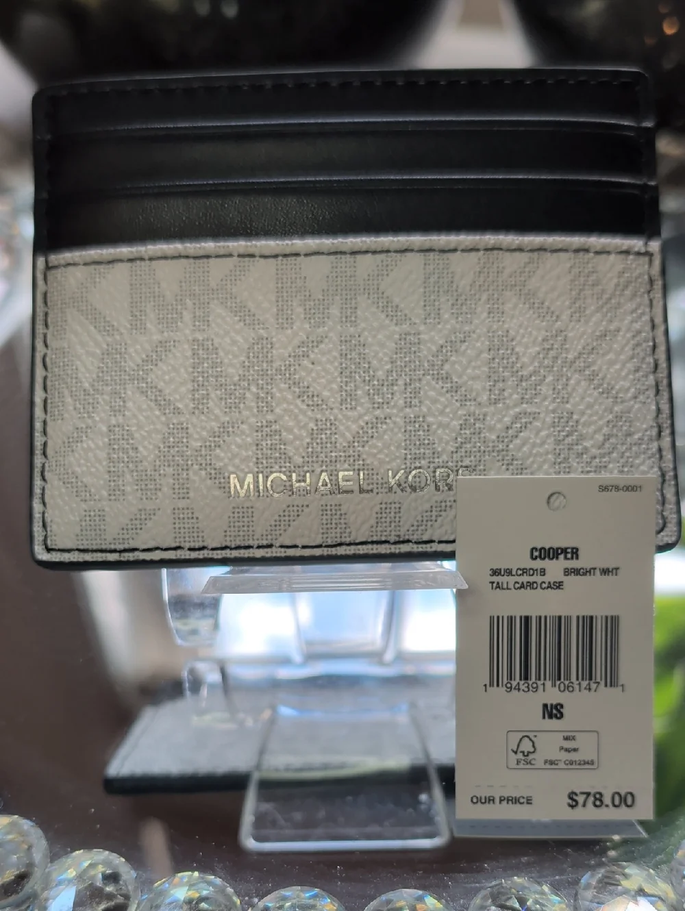 Michael Kors Cooper Signature Logo Tall Card Case NWT
